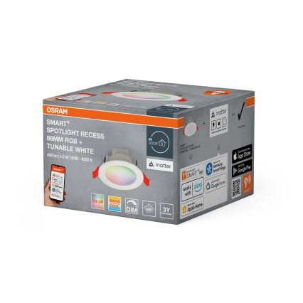 Osram - LED RGB Dimmable Recessed Downlight SMART+ DOWNLIGHT LED/4,5W/230V 3000-6500K Wi-Fi