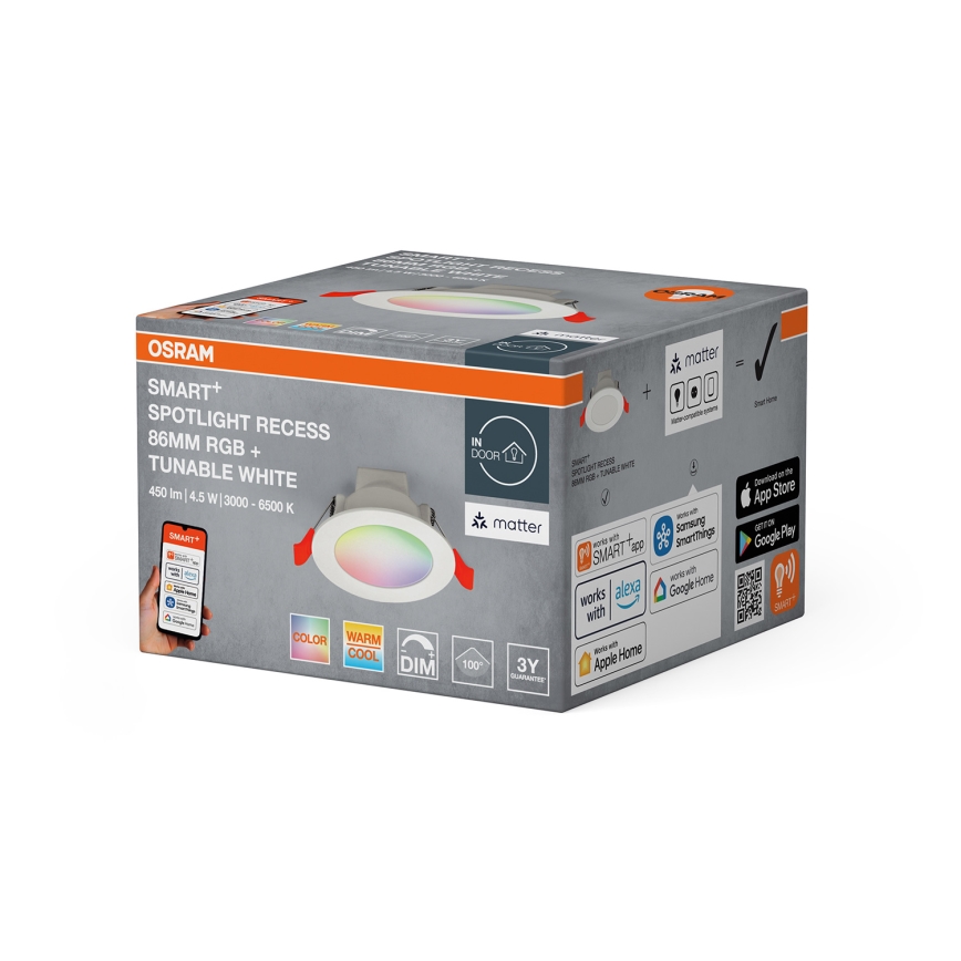 Osram - LED RGB Dimmable Recessed Downlight SMART+ DOWNLIGHT LED/4,5W/230V 3000-6500K Wi-Fi