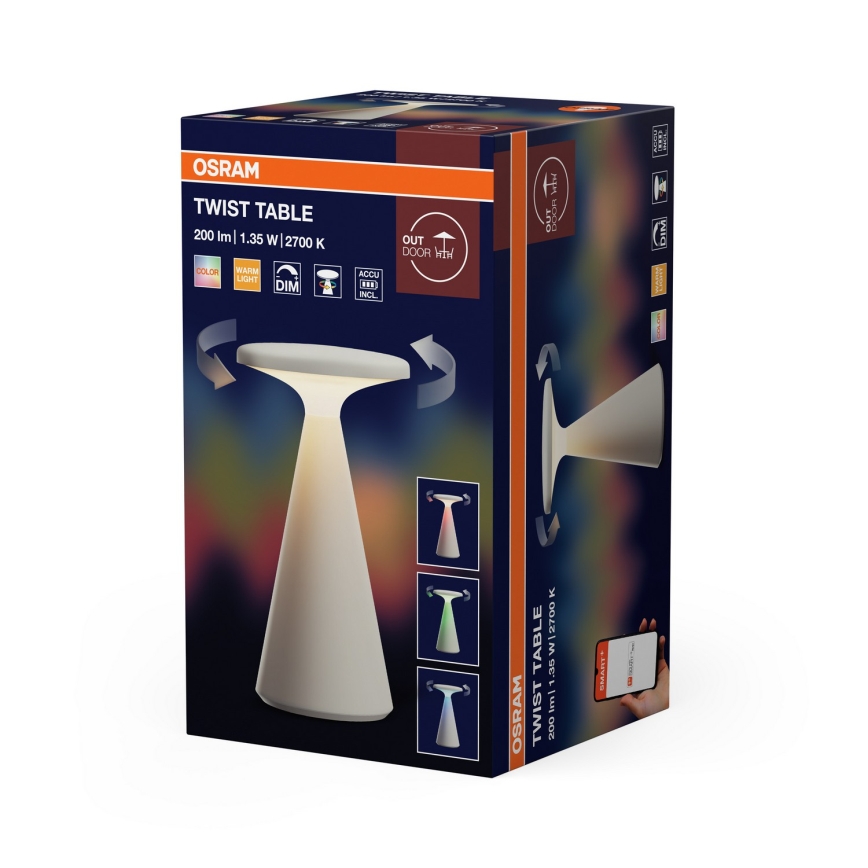 Osram - LED RGB Dimmable Touch-Control Rechargeable Outdoor Table Lamp SMART+ TWIST LED/1.35W/3.7V 1800 mAh IP44