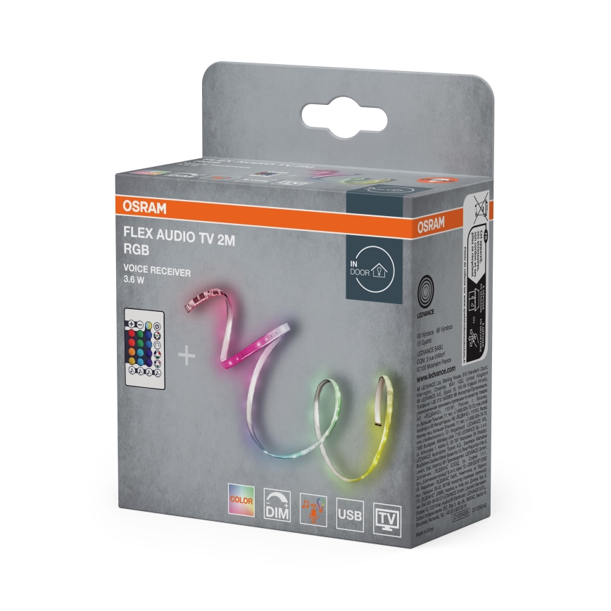 Osram - LED RGB dimmable strip for TV FLEX AUDIO 2m LED/3.6W/5V + remote control