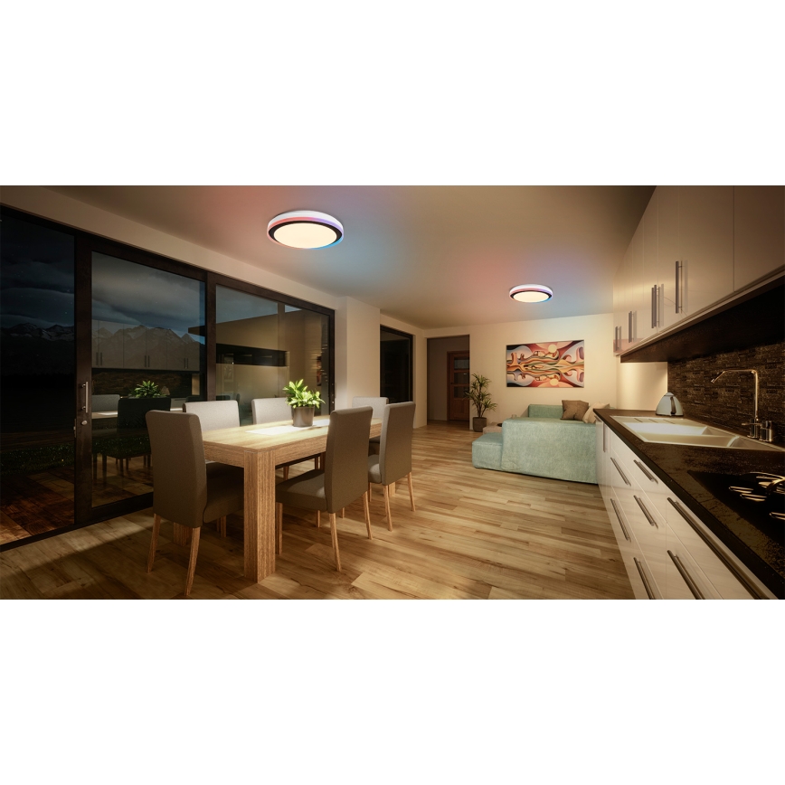 Osram - SMART+ MAGIC RGBW LED Dimmable Ceiling Light, 38W/230V, Ø 49 cm, Black, 2700–6500K, Wi‑Fi