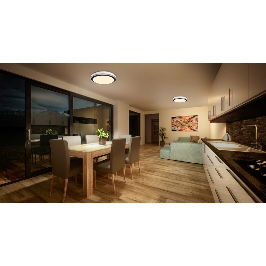 Osram - SMART+ MAGIC RGBW LED Dimmable Ceiling Light, 38W/230V, Ø 49 cm, Black, 2700–6500K, Wi‑Fi
