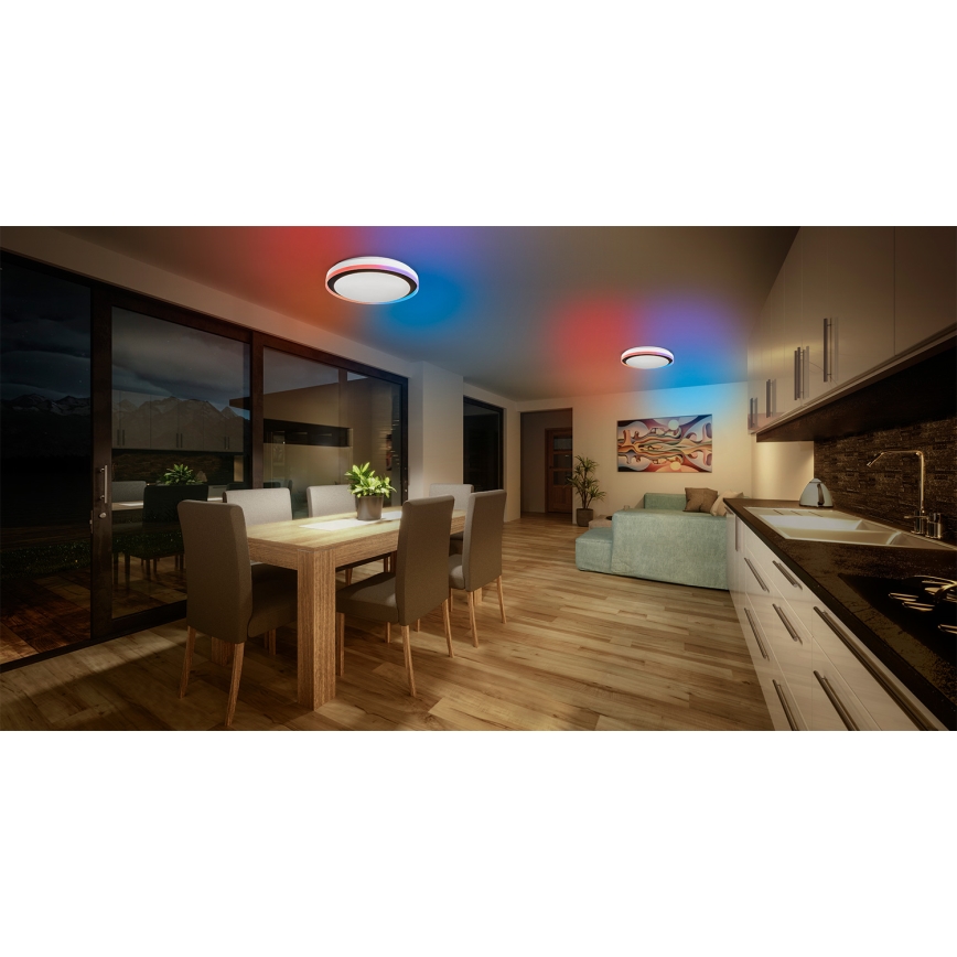 Osram - SMART+ MAGIC RGBW LED Dimmable Ceiling Light, 38W/230V, Ø 49 cm, Black, 2700–6500K, Wi‑Fi