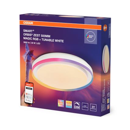 Osram - SMART+ MAGIC LED RGBW Dimmable Ceiling Light LED/38W/230V Ø 49 cm White 2700-6500K Wi‑Fi