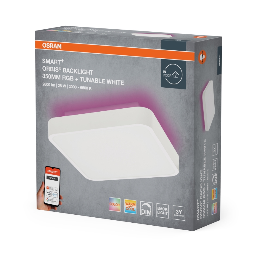 Osram - Dimmable LED RGBW Ceiling Light SMART+ ORBIS LED/28W/230V 35x35 cm 2700-6500K Wi-Fi