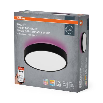 Osram - SMART+ ORBIS LED RGBW Dimmable Ceiling Light, 28W, 230V, 35 cm diameter, 2700-6500K, Wi-Fi