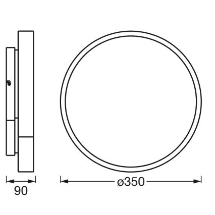 Osram - SMART+ ORBIS LED RGBW Dimmable Ceiling Light, 28W, 230V, 35 cm diameter, 2700-6500K, Wi-Fi