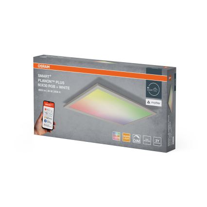 Osram - SMART+ PLANON LED RGBW Dimmable Ceiling Light, 28W, 230V, 60x30 cm, Wi-Fi