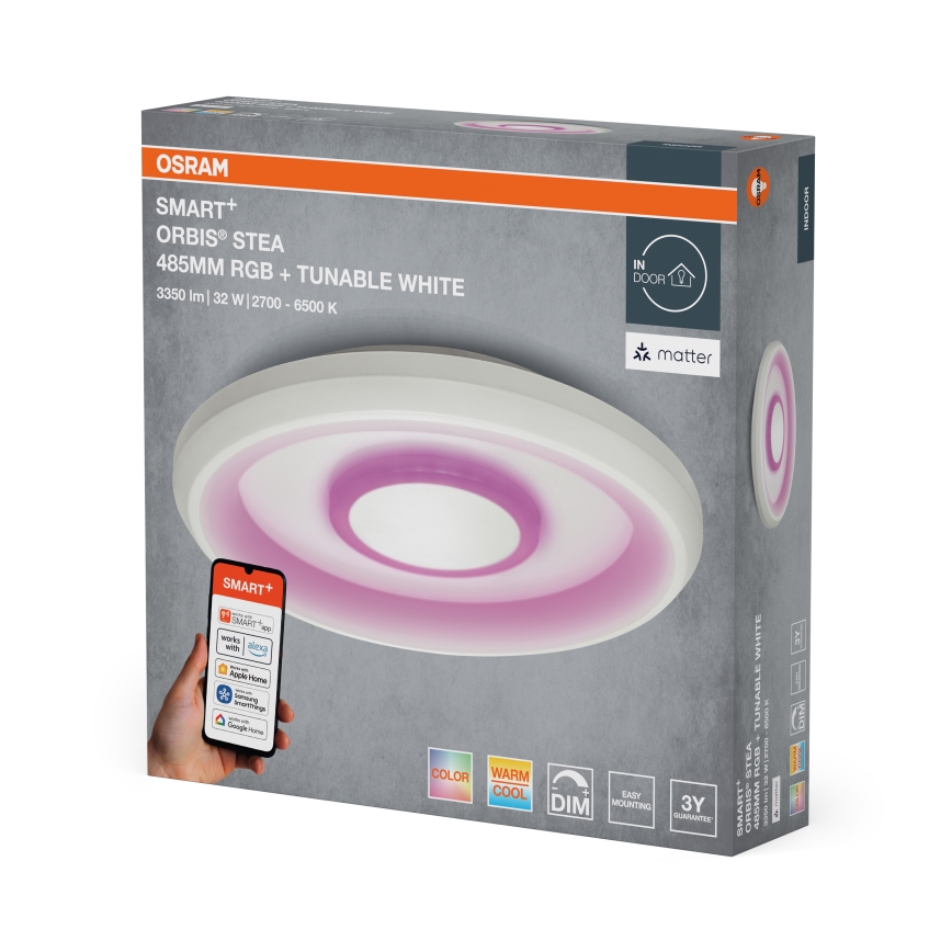 Osram - LED RGBW Dimmable ceiling light SMART+ STEA LED/32W/230V diam. 48.5 cm 2700-6500K Wi-Fi