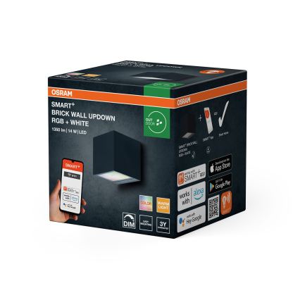 Osram - SMART+ BRICK LED RGBW Dimmable Outdoor Wall Light LED/14W/230V IP44 Wi-Fi