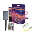 Osram - LED RGBW Dimmable solar strip FLEX MAGIC 5m LED/1.6W/3.7V 2000 mAh IP44 + remote control