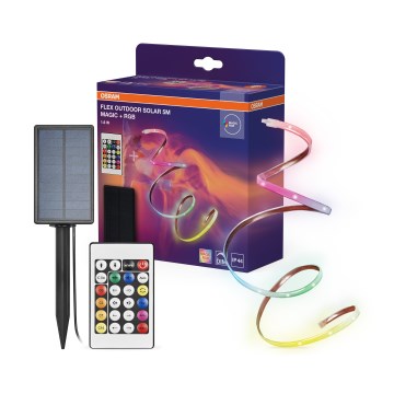 Osram - LED RGBW Dimmable solar strip FLEX MAGIC 5m LED/1.6W/3.7V 2000 mAh IP44 + remote control
