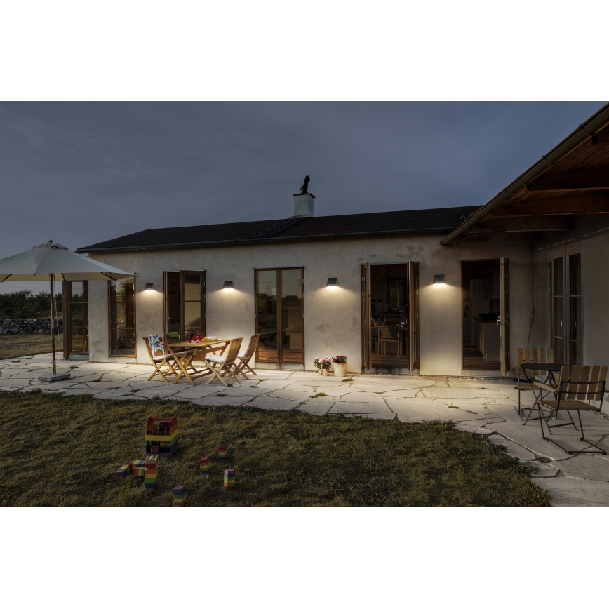 Osram - ENDURA STYLE LED Solar Wall Light with Sensor, 10.2 W / 4.2 V, 2000 mAh, IP54, Anthracite