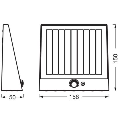 Osram - ENDURA STYLE LED Solar Wall Light with Sensor, 10.2 W / 4.2 V, 2000 mAh, IP54, Anthracite