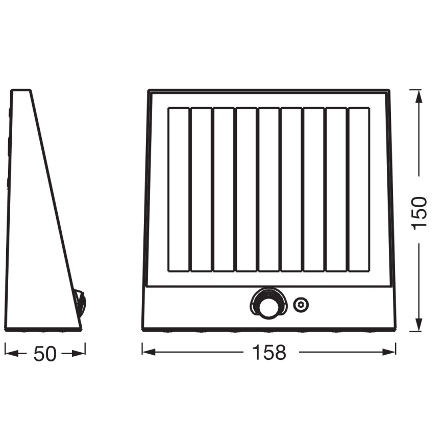 Osram - ENDURA STYLE LED Solar Wall Light with Sensor, 10.2 W / 4.2 V, 2000 mAh, IP54, Anthracite