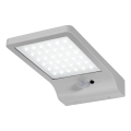 Osram - LED Solar Wall Light with Sensor DOORLED LED/3W/3.3V 2000 mAh IP44 Silver