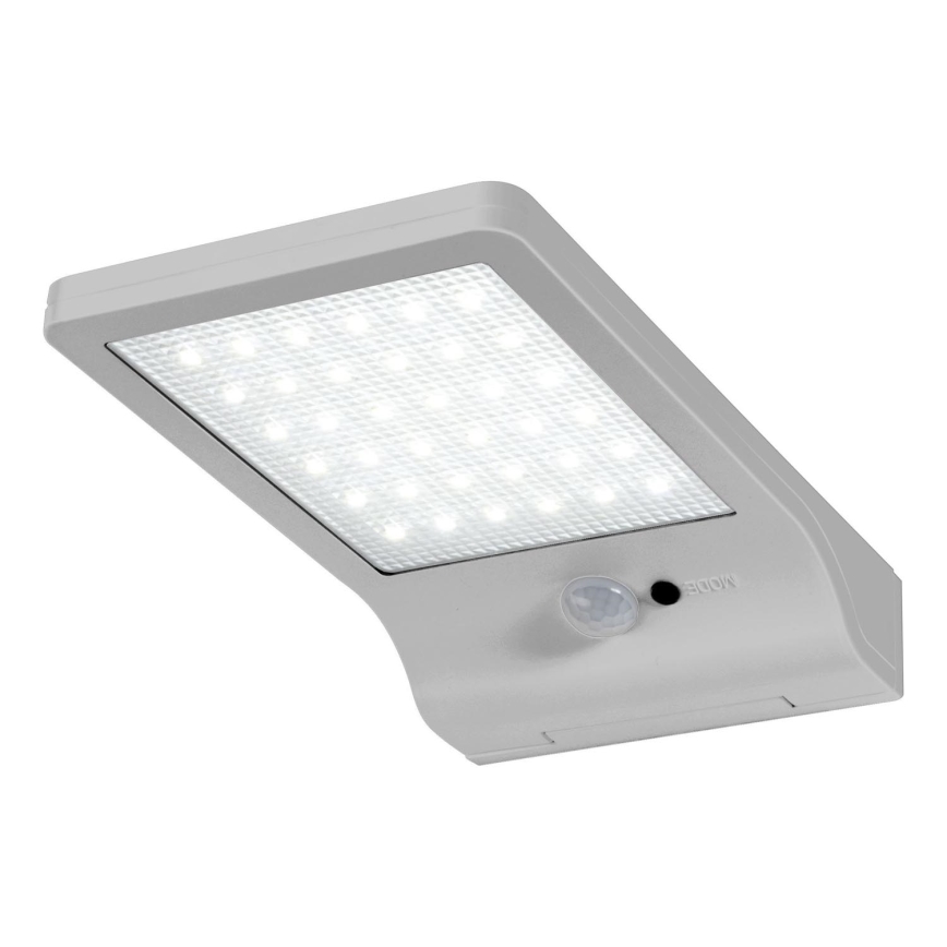 Osram - LED Solar Wall Light with Sensor DOORLED LED/3W/3.3V 2000 mAh IP44 Silver