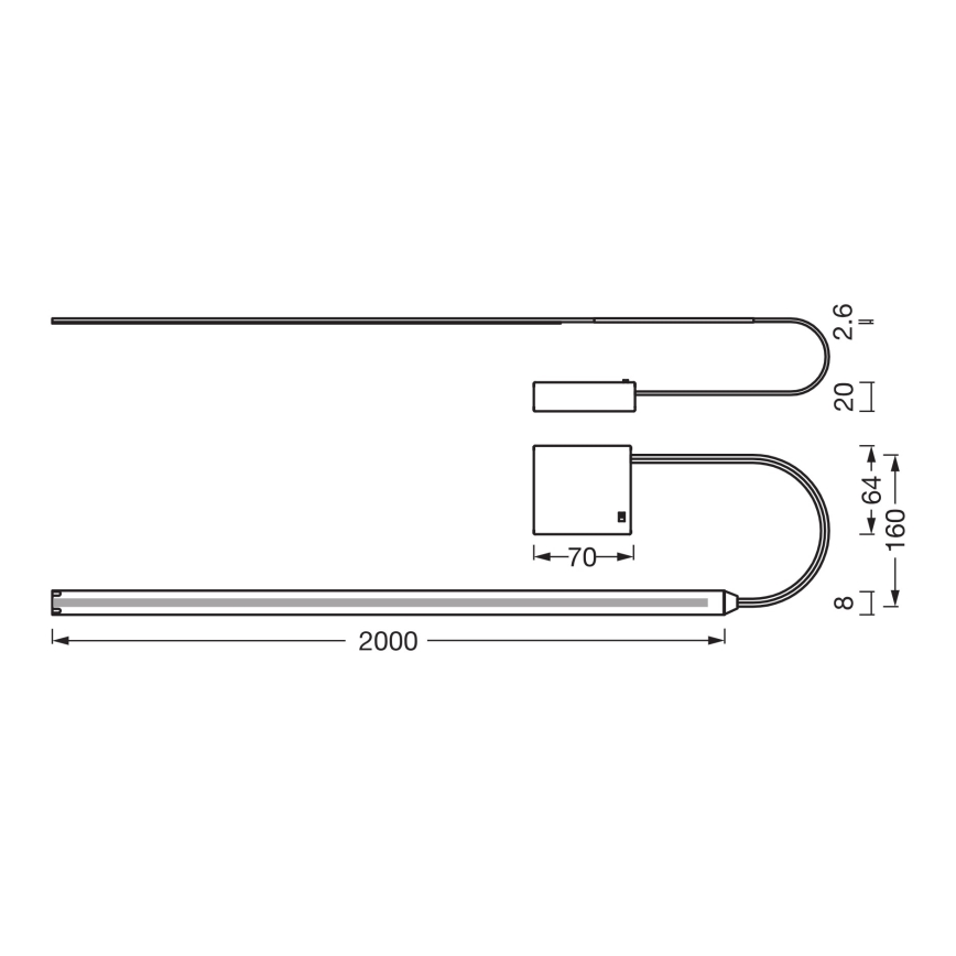 Osram - LED Strip FLEX COB BATTERY 2m LED/3.3W/4xAA