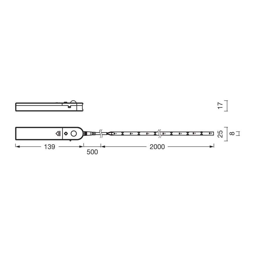 Osram - LED strip with motion sensor FLEX 2m LED/3.6W/4xAA