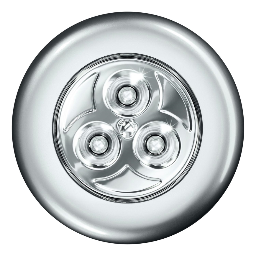 Osram - LED Touch Night Light DOT-IT LED/0.2W/3xAAA Ø 6.8 cm Silver