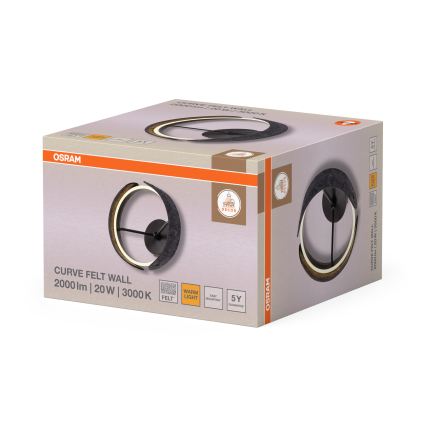 Osram - LED Wall Light DECOR CURVE LED/20W/230V gray