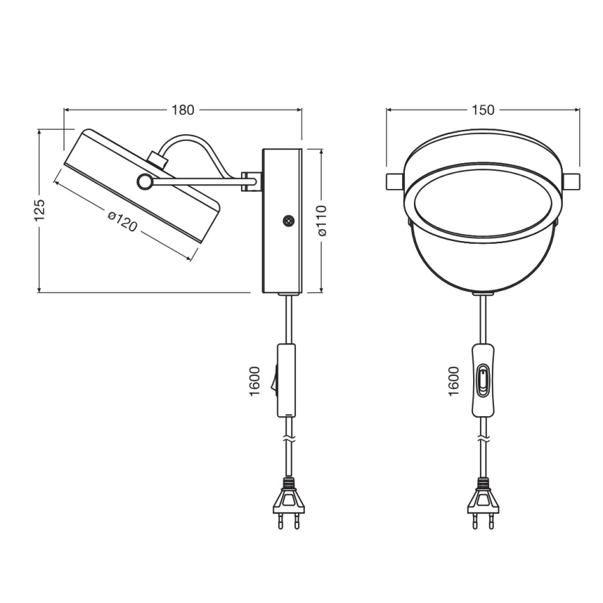 Osram - LED Wall Light DECOR PUCK LED/11W/230V black