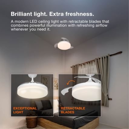 Osram - LEVECHE LED Dimmable Ceiling Light with Fan LED/36W/230V 3000/4000/6500K + Remote Control