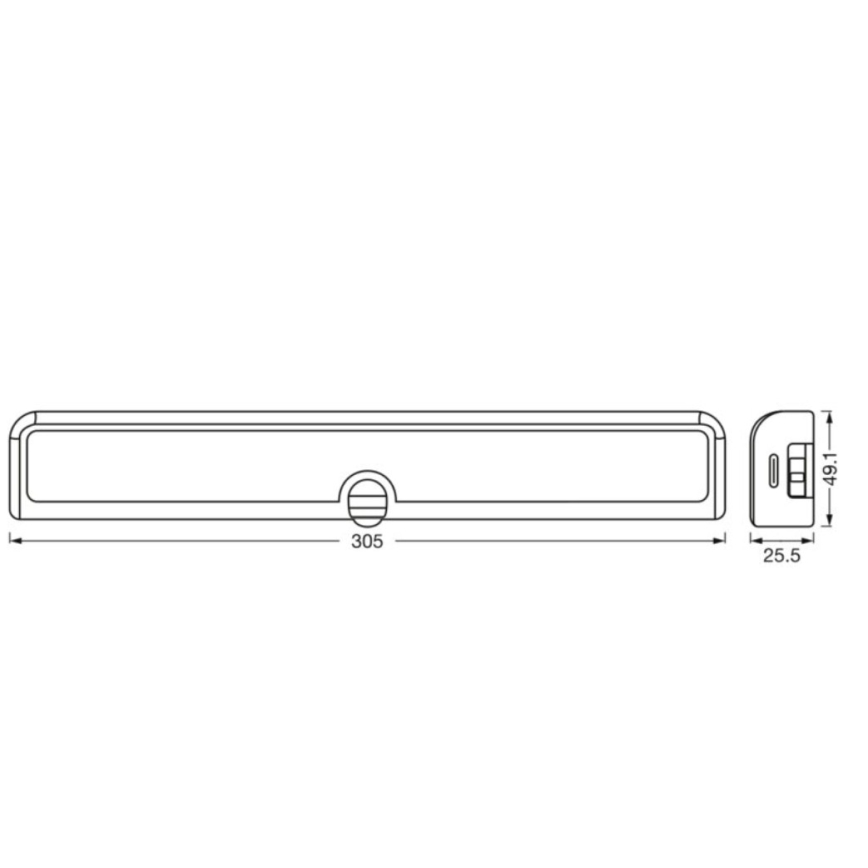 Osram - Dimmable LED under-cabinet light with motion and dusk sensor LINEAR LED/3,8W/5V/3xAA 3000K 30 cm white