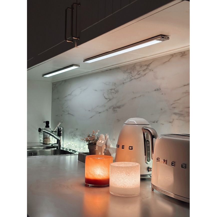 Osram - LINEAR under-cabinet LED light with motion and dusk sensor LED/4W/3.7V 1500 mAh 3000/4000/6500K 60 cm grey