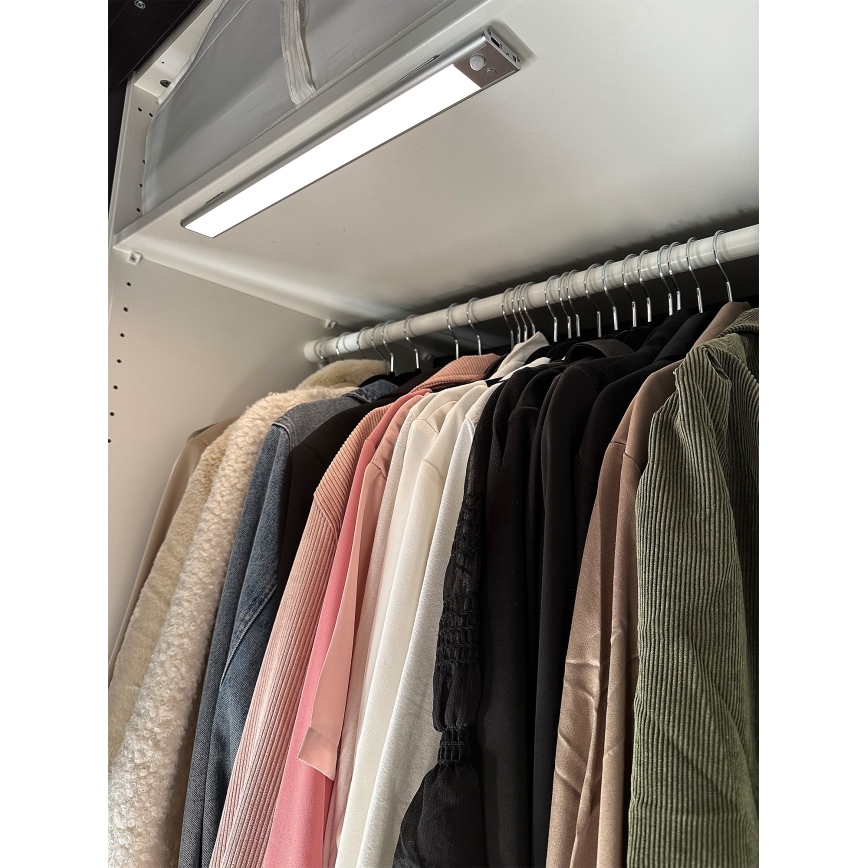 Osram - LINEAR under-cabinet LED light with motion and dusk sensor LED/4W/3.7V 1500 mAh 3000/4000/6500K 60 cm grey