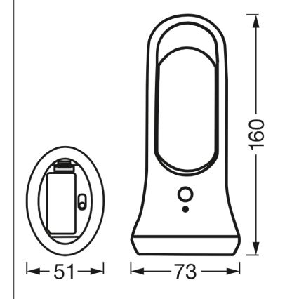 Osram - LED night light with motion and dusk sensor MOBILE LED/0.7W/4xAAA white