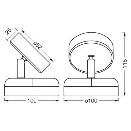 Osram - LED Dimmable Rechargeable Touch Wall Light NIGHTLUX LED/1,8W/5V Black