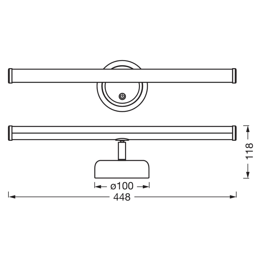 Osram - Dimmable Rechargeable Touch-Activated LED Wall Light NIGHTLUX LED/1,8W/5V Black