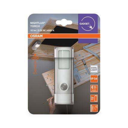 Osram - NIGHTLUX LED Night Light with Sensor LED/0.35W/3xAAA IP54 White