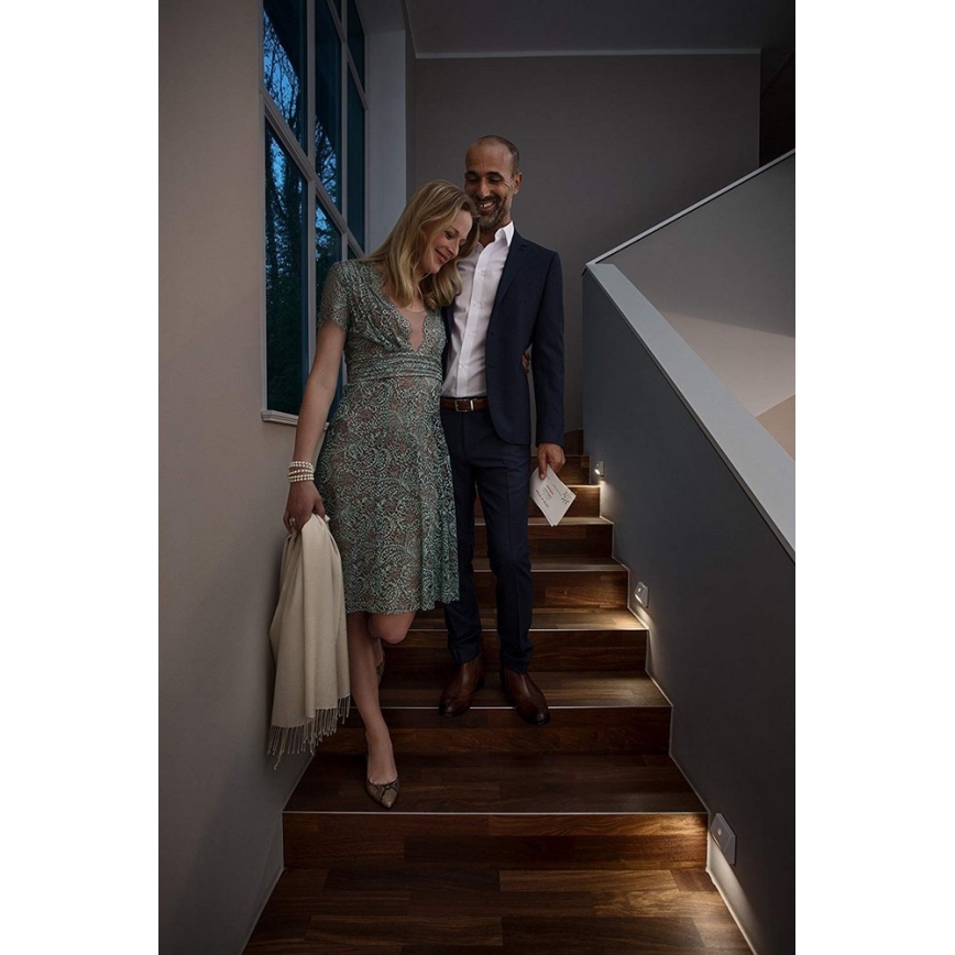 Osram - LED staircase light with sensor NIGHTLUX LED/0,25W/3xAAA IP54 silver