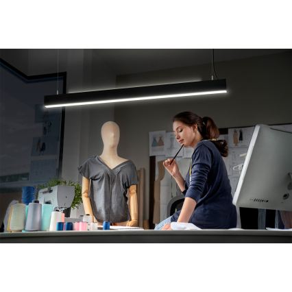 Osram - Dimmable OFFICE LINE cable‑suspended LED pendant, LED/42W/230V, 4000K, 112.6 cm, black