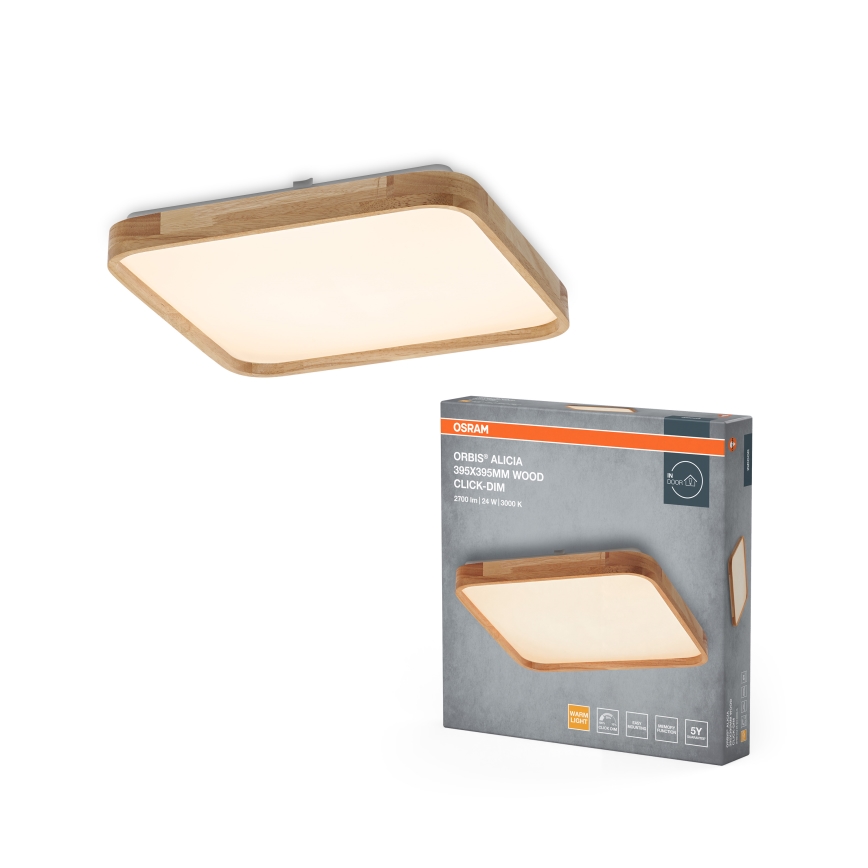 Osram - Dimmable LED ceiling light ORBIS ALICIA LED/24W/230V 39,5x39,5 cm beige