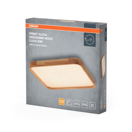 Osram - Dimmable LED ceiling light ORBIS ALICIA LED/24W/230V 39,5x39,5 cm beige