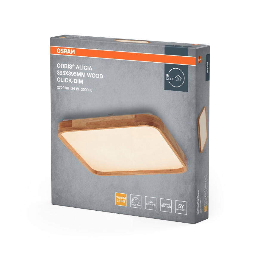 Osram - Dimmable LED ceiling light ORBIS ALICIA LED/24W/230V 39,5x39,5 cm beige