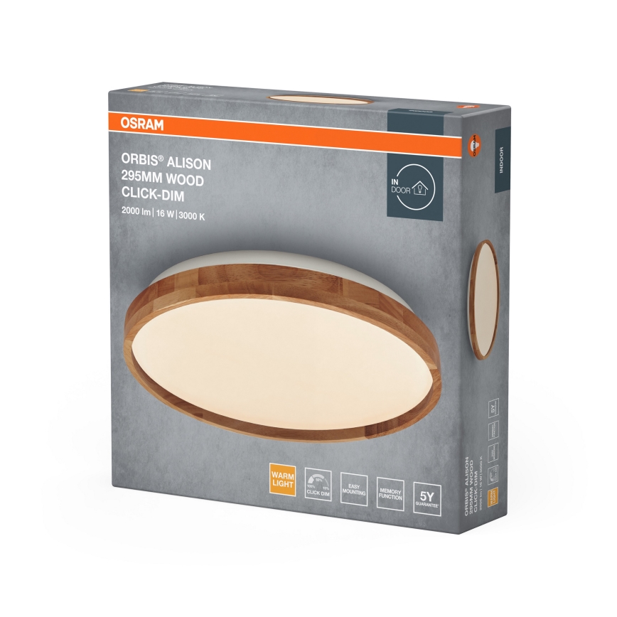 Osram - ORBIS ALISON Dimmable LED Ceiling Light, 16W, 230V, Ø29.5 cm, Beige