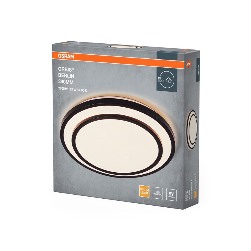Osram - ORBIS BERLIN LED Ceiling Light, 24W/230V, Ø 39 cm, Black