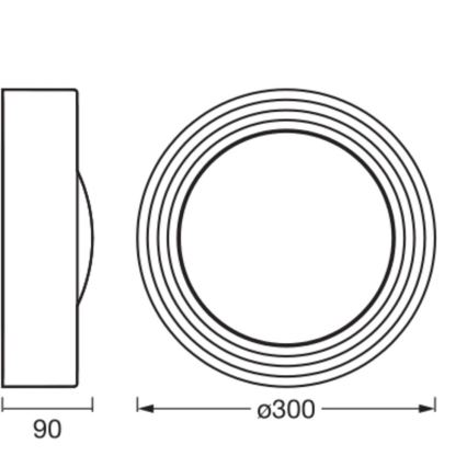 Osram - Dimmable LED Ceiling Light ORBIS CONCRETE LED/13W/230V Ø 30 cm Brown/Concrete