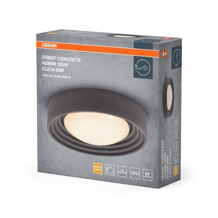 Osram - Dimmable LED ceiling light ORBIS CONCRETE LED/18W/230V Ø 40 cm grey/concrete