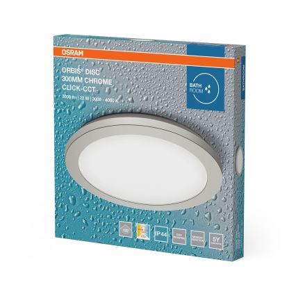 Osram - LED Bathroom Ceiling Light ORBIS DISC LED/22W/230V 3000/4000K Ø 30 cm IP44 Matte Chrome