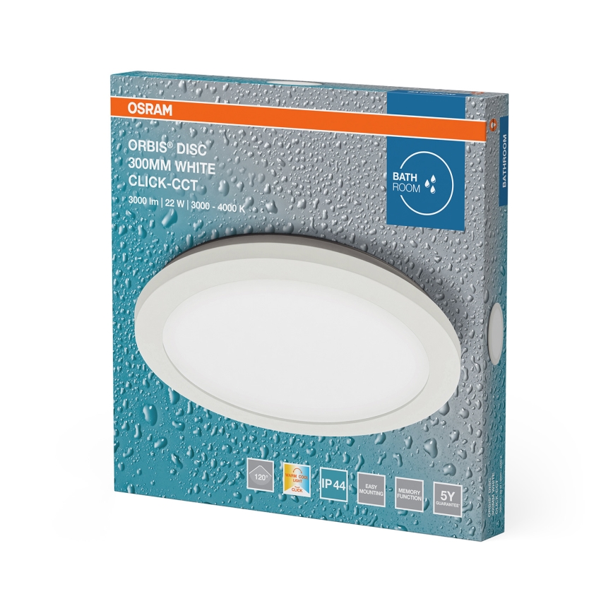 Osram - LED Bathroom Ceiling Light ORBIS DISC LED/22W/230V 3000/4000K Ø 30 cm IP44 White