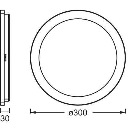 Osram - LED Bathroom Ceiling Light ORBIS DISC LED/22W/230V 3000/4000K Ø 30 cm IP44 White
