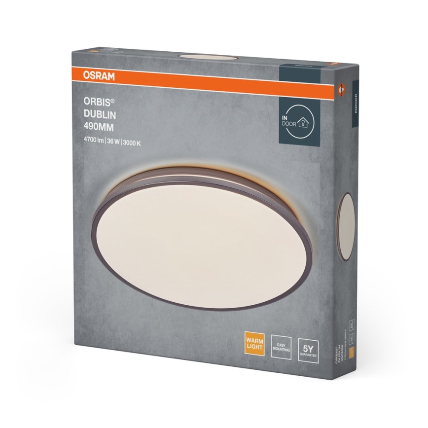 Osram - ORBIS DUBLIN LED Ceiling Light LED/36W/230V Ø 49 cm, Silver