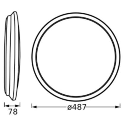 Osram - ORBIS DUBLIN LED Ceiling Light LED/36W/230V Ø 49 cm, Silver