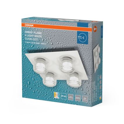 Osram - ORBIS FLAME LED Bathroom Ceiling Light 4xLED/5,5W/230V 3000/4000K IP44 White
