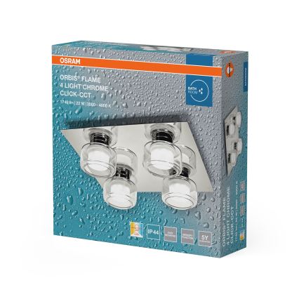 Osram - LED Bathroom Ceiling Light ORBIS FLAME 4xLED/5.5W/230V 3000/4000K IP44 polished chrome